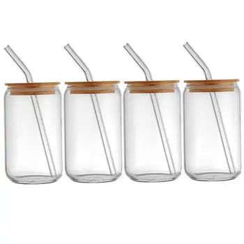 Стеклянная чашка Mason Jar в полоску, Прозрачные стаканы с крышкой и соломинкой, стеклянная банка Mason, Прозрачная чашка для сока, молока, посуда для напитков, кухонные принадлежности
