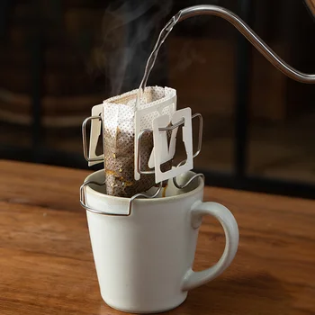 Капельница для кофе Подставка для кружки из нержавеющей стали Подставка для фильтра для чашек Держатель мешка для подвешивания бумаги для ушей