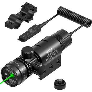 Тактический фонарик, зеленый лазерный прицел, 532-нм точечный оптический прицел с переключателем давления для 20-мм крепления Пикатинни и M-рейки