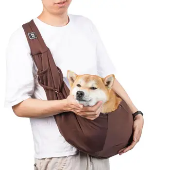 Регулируемая переноска для собак с карманом, сумка для домашних животных без рук, переноска для мелких животных через плечо, переносная сумка для путешествий на открытом воздухе