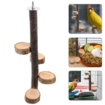 Деревянная вращающаяся платформа для хомяка, Жердочки для попугаев, Птичья клетка, Подставка для игрушек мелких животных