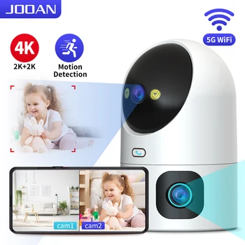 JOOAN 4K 3MP PTZ IP-камера 5G WiFi Камера с двумя объективами Домашняя цветная камера ночного видеонаблюдения с автоматическим отслеживанием Смарт-радионяня