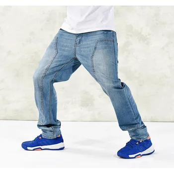 Новые мужские свободные джинсы, мужские мешковатые джинсы, джинсовые брюки в стиле хип-хоп, повседневные свободные джинсы для скейтборда, брюки