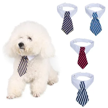 Полосатый галстук-бабочка для ухода за собакой и котом, Ошейник с полосатым галстуком-бабочкой для животных, Регулируемый Рождественский ошейник для кошек