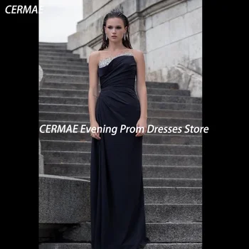 Атласное платье-русалка CERMAE с глубоким вырезом и блестками, кружевное платье для выпускного вечера длиной до пола, элегантное вечернее платье для женщин 2023 г.