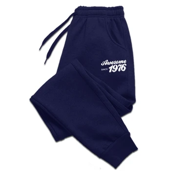 Потрясающие С 1976 года мужские брюки Подарок на 40-й день рождения Хлопчатобумажные мужские брюки Мужские брюки Harajuku Camisas С 3D принтом OverPlushd в стиле хип-хоп