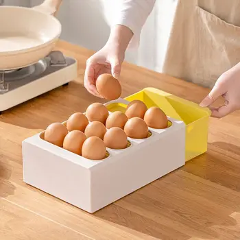 Ящик для хранения яиц, Органайзер для холодильника, Креативный ящик для яиц с выдвижным разделением, Бытовая Кухня, Футляр для хранения свежих яиц, держатель, лоток