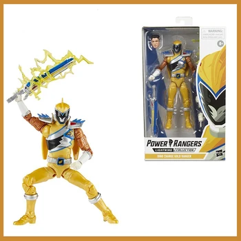 Подлинная аниме фигурка Power Ranger Lightning Collection Фигурки Динозавра Charge Gold Ranger Коллекционная модель Игрушки Куклы Для детей