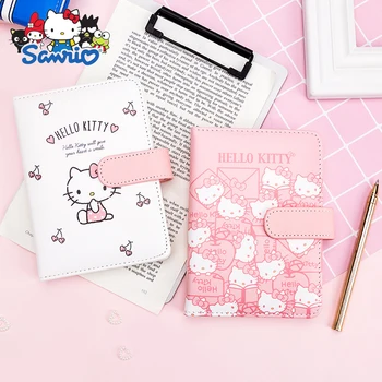 2023 Аниме-сериал Kawaii Sanrio Hello Kitty A6 Кожаный блокнот для рук, записная книжка для девочек с мультяшным рисунком, карманная книжка для малышей