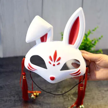 Пластиковые головные уборы для маскарада с Кроликом, реквизит для вечеринки из Японского Аниме, Косплей-маска, реквизит для вечеринки с Кроликом