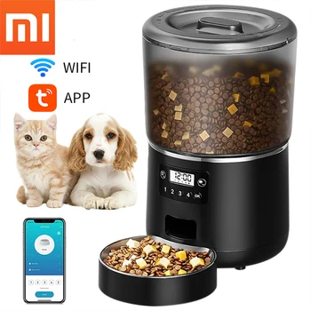 Xiaomi New 4L Automatic Cat Feeder Pet Smart Cat Food Dispenser Timer Миска из нержавеющей стали, автоматическая кормушка для кошек, аксессуары для собак
