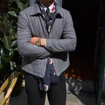 Новые мужские куртки с ласточкиным поясом на молнии и тонкими лацканами Entry Lux Мужская повседневная уличная одежда Britpop Ретро Теплые пальто Мужская одежда Топы