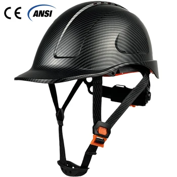 Защитный шлем из углеродного волокна CE с отражателями Конструкция промышленной защиты головы из ABS Каска Рабочая кепка ANSI для мужчин