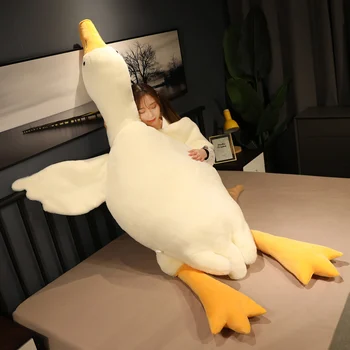 50-190 см Большой белый гусь, плюшевая игрушка, Гигантская кукла-утка, мягкое чучело гуся, подушка для сна, диванная подушка, подарок на день рождения для детей