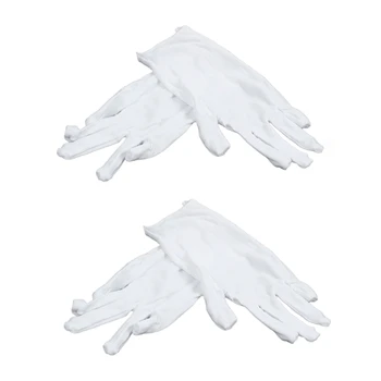 2X белых хлопчатобумажных перчатки, антистатические перчатки, защитные перчатки для работников по дому