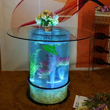 Круглый аквариумный светодиодный акриловый столик Современные подарки на день рождения для мужчин