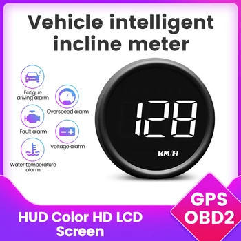 HUD GPS автомобильный OBD2 головной дисплей Спидометр Расход топлива Датчик предупреждения о превышении скорости Вольтметр Температура воды Сигнализация оборотов в минуту