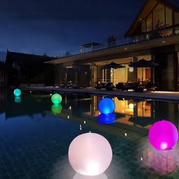 Светящийся шар Забавный надувной светящийся шар ПВХ Светодиодный шар с дистанционным управлением Декоративный пляжный мяч для открытого бассейна снаружи