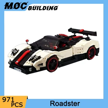 MOC Classic City, известный автомобиль, высокотехнологичная модель автомобиля, Строительные блоки, гоночный родстер с откидным верхом, игрушка для сборки кирпича для мальчика и взрослого