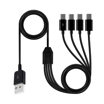 USB мультизарядный кабель 4 в 1 с несколькими телефонными шнурами USB C Мультикабель с портом Type C для телефонов планшетов челнока