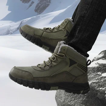 Новые мужские зимние походные ботинки на открытом воздухе, большие размеры 47, зимние ботинки, мужские тренировочные рабочие ботинки, водонепроницаемые, устойчивые к скольжению, сохраняющие тепло, Модные