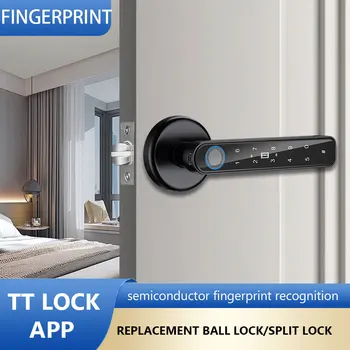 Блокировка ручки паролем, Биометрический отпечаток пальца, разблокировка паролем, защита от подглядывания, Аварийная зарядка Type-C для стеклянных дверей домашнего офиса