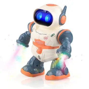 Игрушки-роботы для детей, музыкальные игрушки для детей, умный робот для настольного робота, подарок на день рождения, вспышка, танцевальная музыка, корпус на 360 градусов