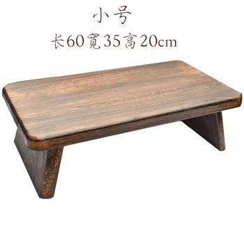 Маленький чайный столик на балконе из массива дерева, домашний простой ретро-натуральный эркер, японский деревянный столик с татами, креативный чайный столик