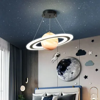 Подвесной светильник для детской комнаты Led Planet Creative Стеклянный шар, подвесной светильник для гостиной для мальчиков и девочек, пространство для чтения в помещении, декоративный светильник