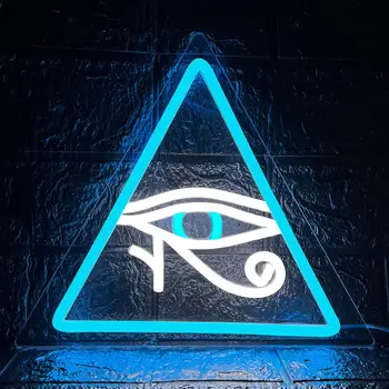 Неоновый светильник Eye of Horus для декора стен спальни Eyes Эстетический декор, светильники, художественный подарок для игровой комнаты, Хэллоуин, Рождественская вечеринка