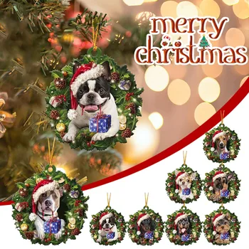 2023 Рождественские украшения Подвесное украшение Подарок Милая Собачка Рождественская семья Подвесная Елка Мультяшный продукт Персонализированная Подвесная игрушка