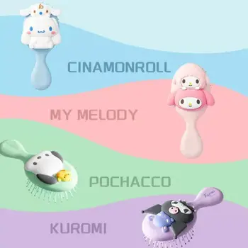 Новинка 2023 года Kawaii Sanrio Cinnamoroll My Melody Kuromi Pochacco, милая расческа из аниме-мультфильма, 3D массажная расческа для подушки безопасности