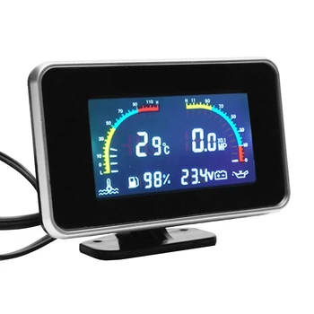 Автомобильный ЖК-дисплей 4 В 1 с цифровым дисплеем, датчик на приборной панели, вольтметр, измеритель температуры воды 4 В 1
