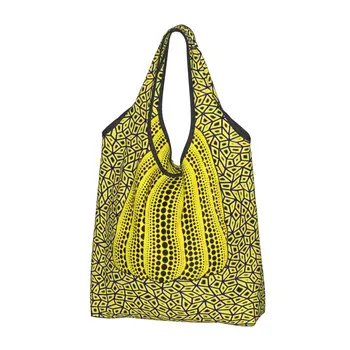 Изготовленная на Заказ Женская сумка для покупок Yayoi Kusama Dots, портативные сумки для покупок с тыквой большой емкости, Бесконечные сумки для покупок-Тотализаторы