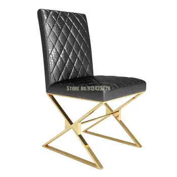 Легкий стол и стул из нержавеющей стали в роскошном стиле, современный минималистичный домашний обеденный стол и стул, дизайнерская столовая в стиле chair ins