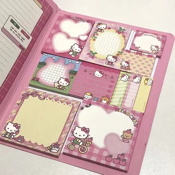 Удобная книжка Kawaii Sanrio Hello Kitty Mymelody Kuromi Cinnamoroll Записная книжка с милой вставкой Блокнот для студентов Канцелярские принадлежности для офиса