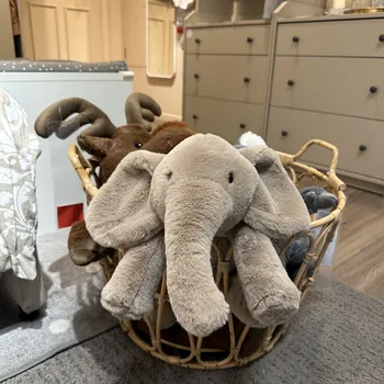 1шт 45/55/70 см Плюшевая игрушка в виде серого слона с животом, милое украшение комнаты для детского подарка-сюрприза на день рождения