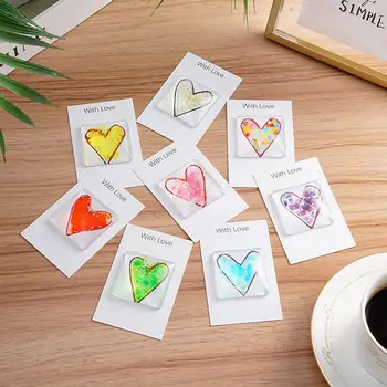 2023 Прекрасная карманная открытка с камнем в форме сердца на День учителя для дочерей, Карманный знак любви в виде сердца для объятий, Милые поделки из стекла