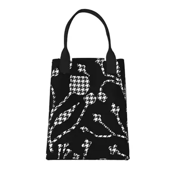 Абстрактные цветы, большая модная сумка для покупок с ручками, многоразовая хозяйственная сумка из прочной винтажной хлопчатобумажной ткани