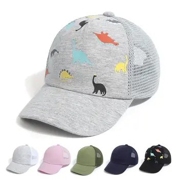 Детская шапочка с принтом динозавра, Защита От солнца, Детская шляпа Для мальчиков, Регулируемая Детская бейсболка для путешествий, Детская шляпа Для девочек, Аксессуары от 0 до 5 лет