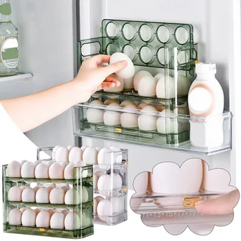 Коробка для хранения яиц, лоток, диспенсер, Кухонные ящики для хранения, органайзер для холодильника, контейнеры для еды, футляр для хранения свежих яиц, держатель для яиц
