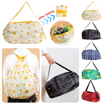Дорожный карман Многоразовая сумка Портативная складная продуктовая сумка для покупок через плечо Большие модные экологичные сумки