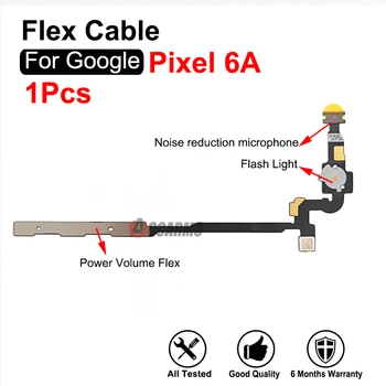 Для Google Pixel 6A Кнопки включения/выключения громкости Гибкий с датчиком освещения шумоподавления Гибкий кабель микрофона для ремонта